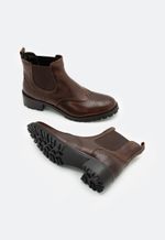 Bota Cano Curto Chelsea Oxford Couro 31303 Castanho