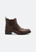 Bota Cano Curto Chelsea Oxford Couro 31303 Castanho
