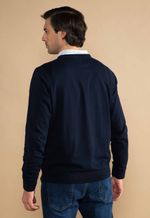 Suéter Algodão Masculino Gola V  Azul Marinho