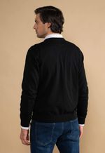 Suéter Algodão Masculino Gola V  Preto