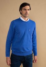 Suéter Algodão Masculino Gola U Azul 