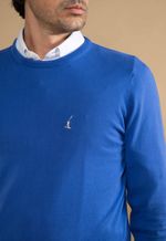 Suéter Algodão Masculino Gola U Azul 