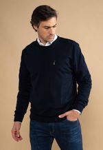 Suéter Algodão Masculino Gola U Azul Marinho