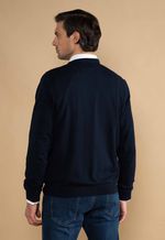 Suéter Algodão Masculino Gola U Azul Marinho