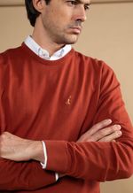 Suéter Algodão Masculino Gola Ferrugem