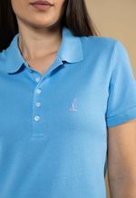Camisa Polo Piquet Feminina Los Corrales Azul Ceu