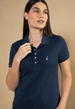 Camisa Polo Piquet Feminina Los Corrales Azul Noite