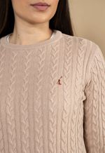 Suéter Feminino Canelado Algodão Capuccino