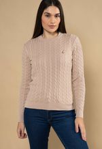 Suéter Feminino Canelado Algodão Capuccino
