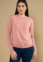Suéter Algodão Feminino Gola U Rose