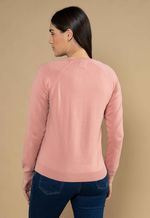 Suéter Algodão Feminino Gola U Rose