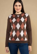 Suéter Feminino Argyle Cacau