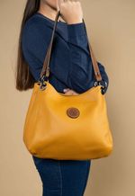 Bolsa Marcela Couro Mostarda