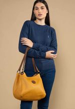 Bolsa Marcela Couro Mostarda
