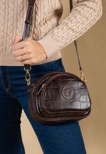 Bolsa Feminina Bandoleira Martina Croco Marrom 