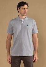 Camisa Polo Piquet Maculina Los Corrales Cinza Claro