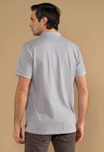 Camisa Polo Piquet Maculina Los Corrales Cinza Claro
