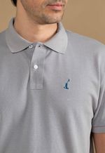 Camisa Polo Piquet Maculina Los Corrales Cinza Claro