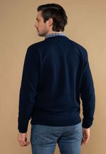 Suéter Masculino V Lã Merino Misto 5168 Azul Marinho