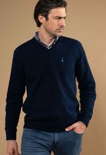 Suéter Masculino V Lã Merino Misto 5168 Azul Marinho