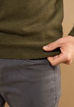 Suéter Masculino V Lã Merino Misto 5168 Verde Musgo