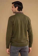 Suéter Masculino V Lã Merino Misto 5168 Verde Musgo