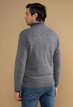 Suéter Masculino V Lã Merino Misto 5168 Gris Médio