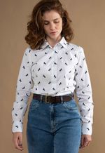 Camisa Dama Horse Azul Marinho
