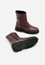 Bota Feminina Plume Cano Baixo Tratorada 89701 Bordô