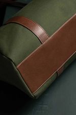 Mala França Lona e Couro Verde Militar