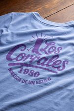 Camiseta Estampada Feminina 2026 Azul