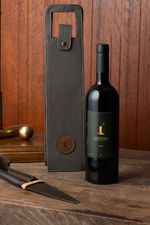 Porta Vinho Couro Liso Bellini Cinza