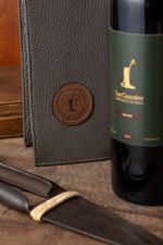 Porta Vinho Couro Liso Bellini Cinza