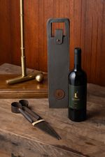 Porta Vinho Couro Liso Bellini Cinza