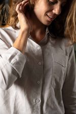 Camisa Feminina Linho Cinza