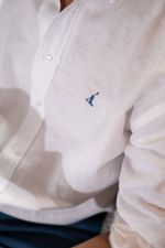 Camisa Maculina Clássica Linho Branco
