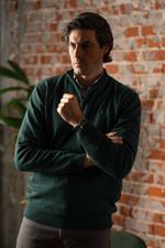 Suéter Masculino Gola Alta com Zíper 