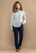 Camisa Feminina Linho Cinza
