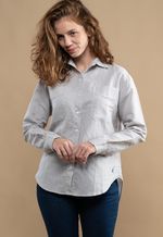 Camisa Feminina Linho Cinza
