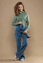 Camisa Feminina Linho Verde