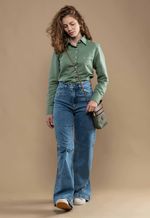 Camisa Feminina Linho Verde