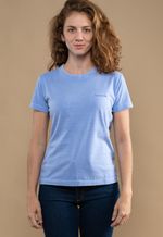 Camiseta Estampada Feminina 2026 Azul