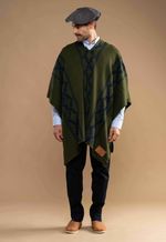 Poncho Pampa Verde e Azul Marinho