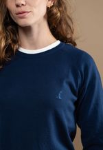 SUETER FEMININO GOLA U 6050 Azul Marinho