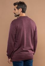 Suéter Masculino Gola Alta com Zíper Vinho Mescla