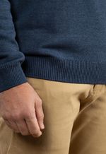 Suéter Masculino Gola Alta com Zíper Índigo
