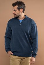 Suéter Masculino Gola Alta com Zíper Índigo