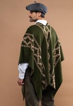 Poncho Pampa Verde com Bege 
