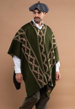 Poncho Pampa Verde com Bege 