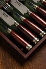 Jogo de Talheres Artesanais 12 Peças em Quebracho, Alpaca e Inox